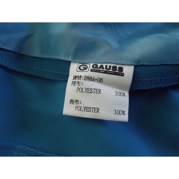 Gauss XS Turquoise Blue White Short Sleeve Zip Front Shacket jacket shirt blazer - Picture 9 of 9